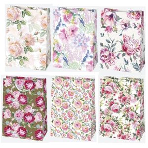 ΤΣΑΝΤΑ ΧΑΡΤΙΝΗ FLORAL MIX Υ32Χ23Χ11ΕΚ