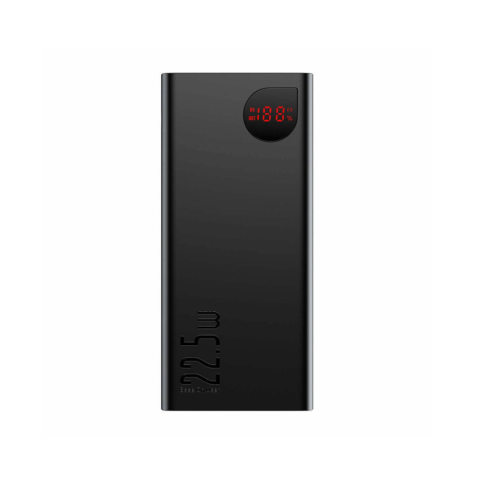BASEUS ADAMAN POWER BANK 20000MAH 22.5W ΜΕ 2 ΘΥΡΕΣ USB-A ΚΑΙ ΘΥΡΑ USB-C QUICK CHARGE 3.0 ΜΑΥΡΟ