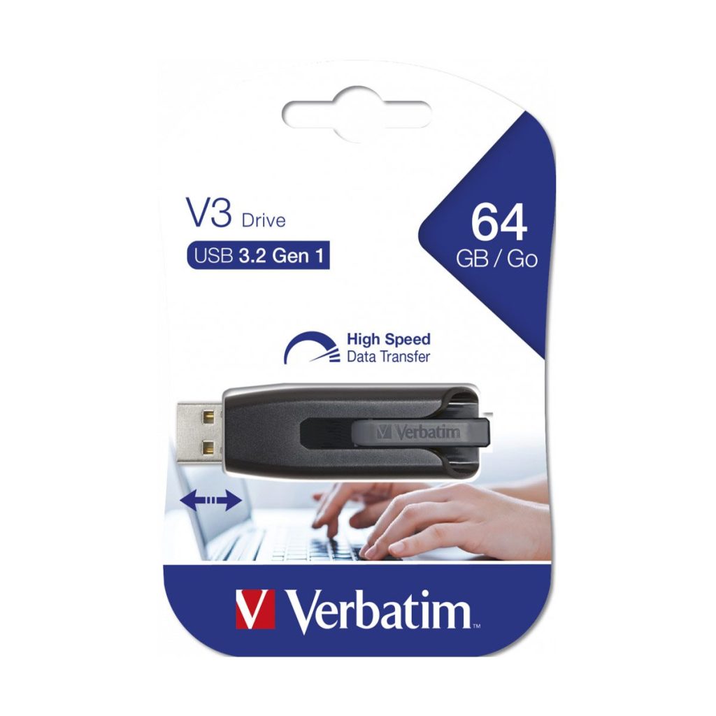 VERBATIM STORE 'N' GO V3 64GB USB 3.2 STICK ΜΑΥΡΟ