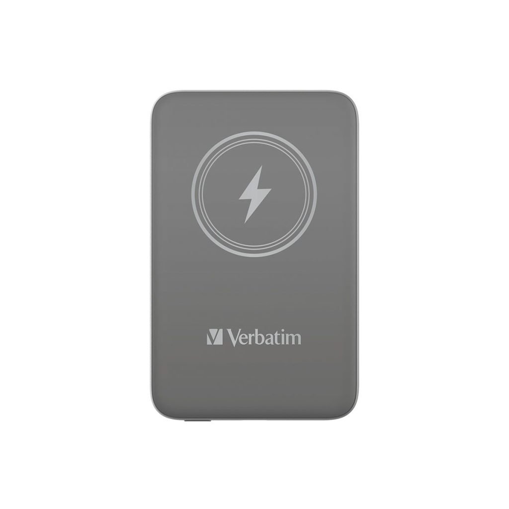 VERBATIM CHARGE 'N' GO MAGNETIC WIRELESS POWER BANK 10000 GREY