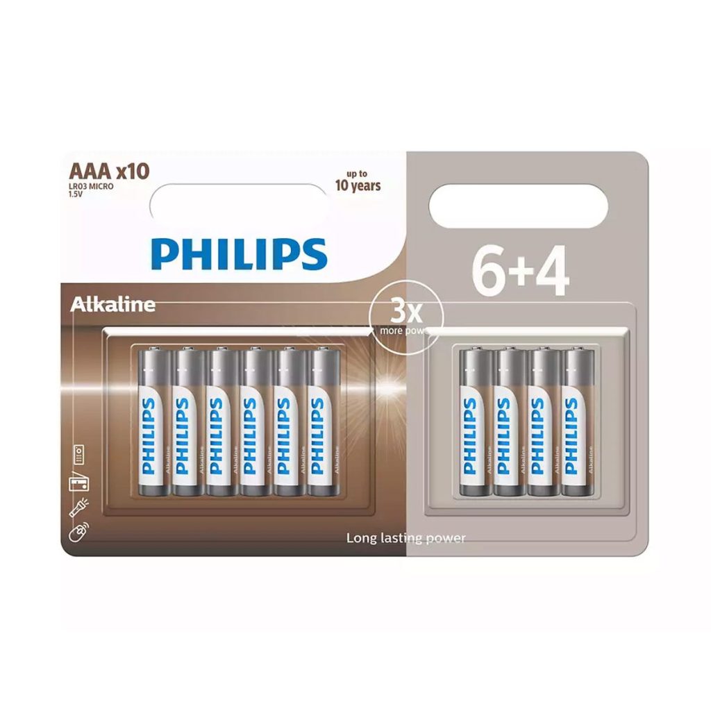 PHILIPS AAA ΑΛΚΑΛΙΚΕΣ ΜΠΑΤΑΡΙΕΣ ΥΨΗΛΗΣ ΑΠΟΔΟΣΗΣ 10ΤΜΧ