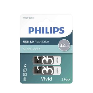 PHILIPS VIVID PACK 32GB USB 3.0 STICK ΓΚΡΙ 2ΤΕΜ