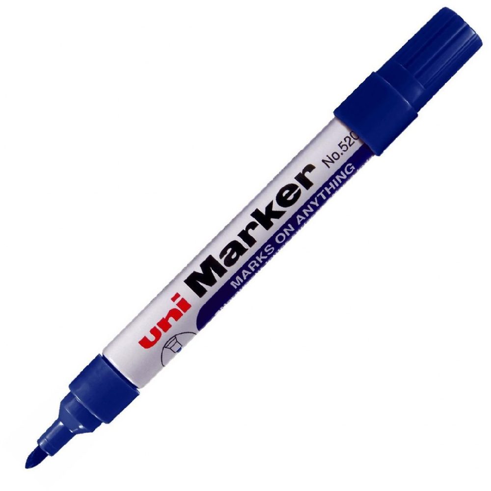 UNI MARKER ΜΑΡΚΑΔΟΡΟΣ ΜΠΛΕ ΑΝΕΞΙΤΗΛΟΣ NO 520F ΜΕ ΣΤΡΟΓΓΥΛΗ ΜΥΤΗ