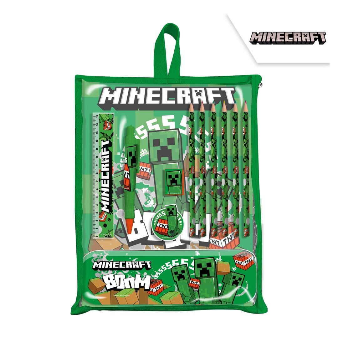 ΣΕΤ ΖΩΓΡΑΦΙΚΗΣ 12 ΤΕΜΑΧΙΩΝ MINECRAFT ΣΕ ΤΣΑΝΤΑ ΔΩΡΟΥ 30Χ22,5Χ2ΕΚ