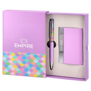 ΚΟΥΤΙ ΔΩΡΟΥ PURPLE RAIN ΜΕ ΘΗΚΗ ΚΑΡΤΩΝ & ΣΤΥΛΟ BALLPOINT