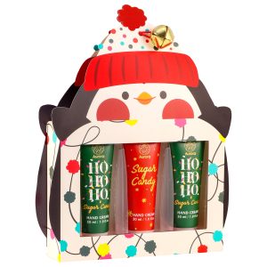 AURORA XMAS SUGAR CANDY ΣΕΤ ΜΕ ΚΡΕΜΕΣ ΧΕΡΙΩΝ ΡΟΔΙ 30ML,LOTUS FLOWER 30ML & ALMOND MILK 30ML