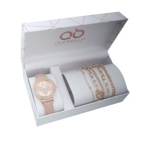 ΣΕΤ ΔΩΡΟΥ ΜΕ ΡΟΛΟΙ ΚΑΙ ΑΛΥΣΙΔΕΣ ΛΑΙΜΟΥ STAR SILVER PINK GOLD
