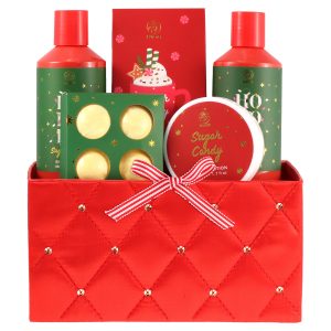 AURORA XMAS SUGAR CANDY ΣΕΤ ΔΩΡΟΥ ΜΕ ΑΦΡΟΛΟΥΤΡΟ, BUBBLE BATH ,BODY LOTION ,ΑΛΑΤΑ ΜΠΑΝΙΟΥ & 4Χ ΒΑΤΗ BOMBS