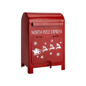 ΧΡΙΣΤΟΥΓΕΝΝΙΑΤΙΚΟ ΓΡΑΜΜΑΤΟΚΙΒΩΤΙΟ NORTH POLE EXPRESS ΜΕΤΑΛΛΙΚΟ ΚΟΚΚΙΝΟ Υ23Χ15Χ11,5ΕΚ