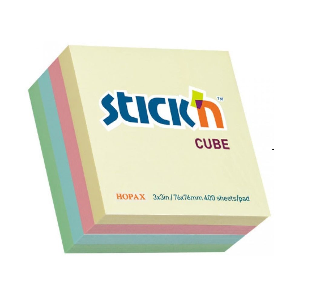 STICK'N ΑΥΤΟΚΟΛΛΗΤΑ ΧΑΡΤΑΚΙΑ ΣΗΜΕΙΩΣΕΩΝ ΚΥΒΟΣ 75Χ75 400Φ ΑΠΑΛΑ ΧΡΩΜΑΤΑ