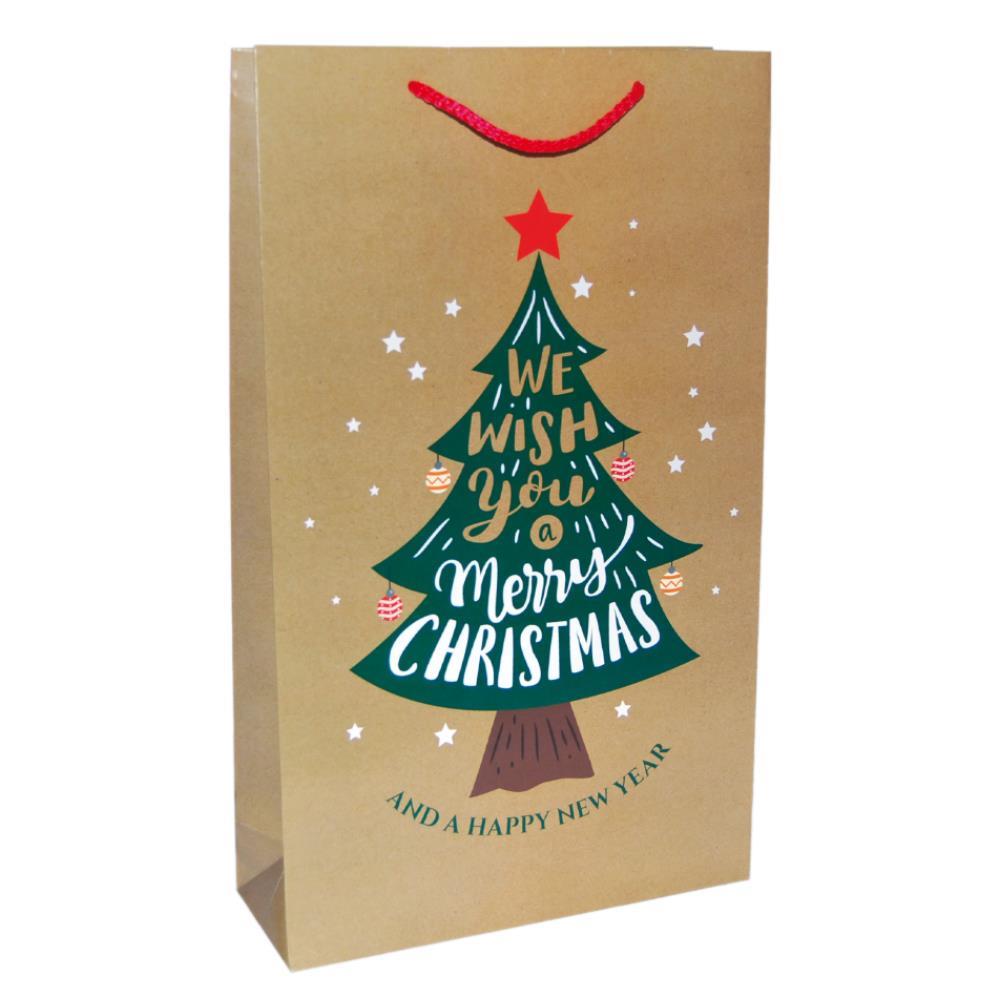 ΧΑΡΤΙΝΗ ΤΣΑΝΤΑ CHRISTMAS TREE Υ41Χ24,5Χ9ΕΚ 12ΤΜΧ