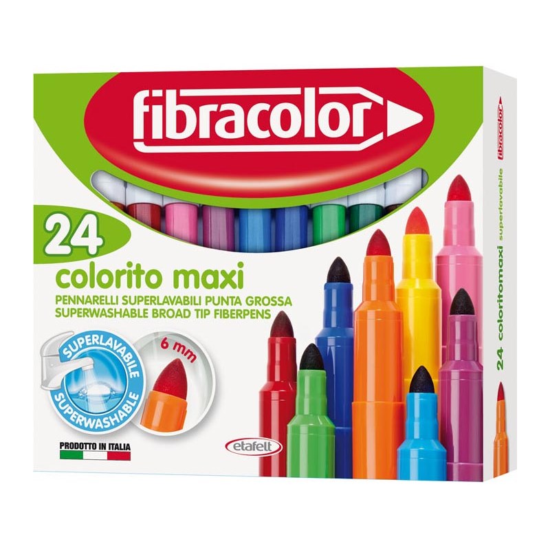 ΜΑΡΚΑΔΟΡΟΙ FIBRACOLOR COLORITO ΜΑΧΙ 24ΤΕΜ