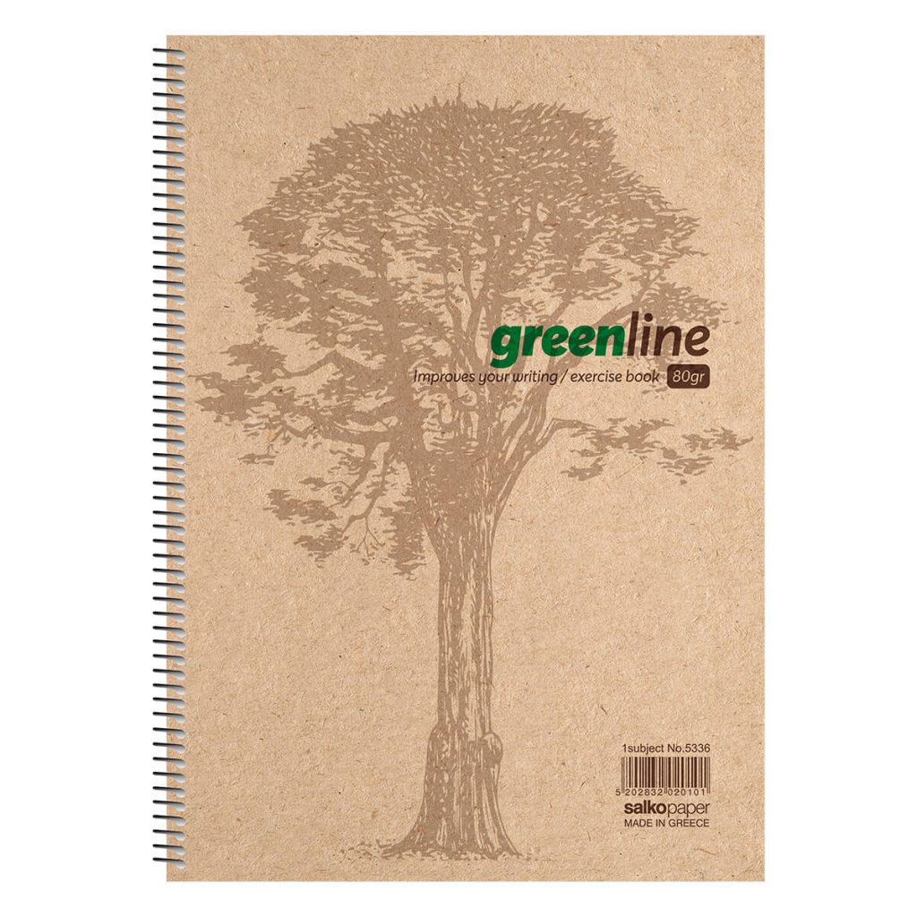 ΤΕΤΡΑΔΙΟ ΣΠΙΡΑΛ GREENLINE 21X29 5ΘΕΜ 250ΣΕΛ