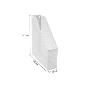 OSCO ΘΗΚΗ ΠΕΡΙΟΔΙΚΩΝ ΜΕΤΑΛΛΙΚΗ 25X7.2X31.5CM ΑΣΠΡΗ
