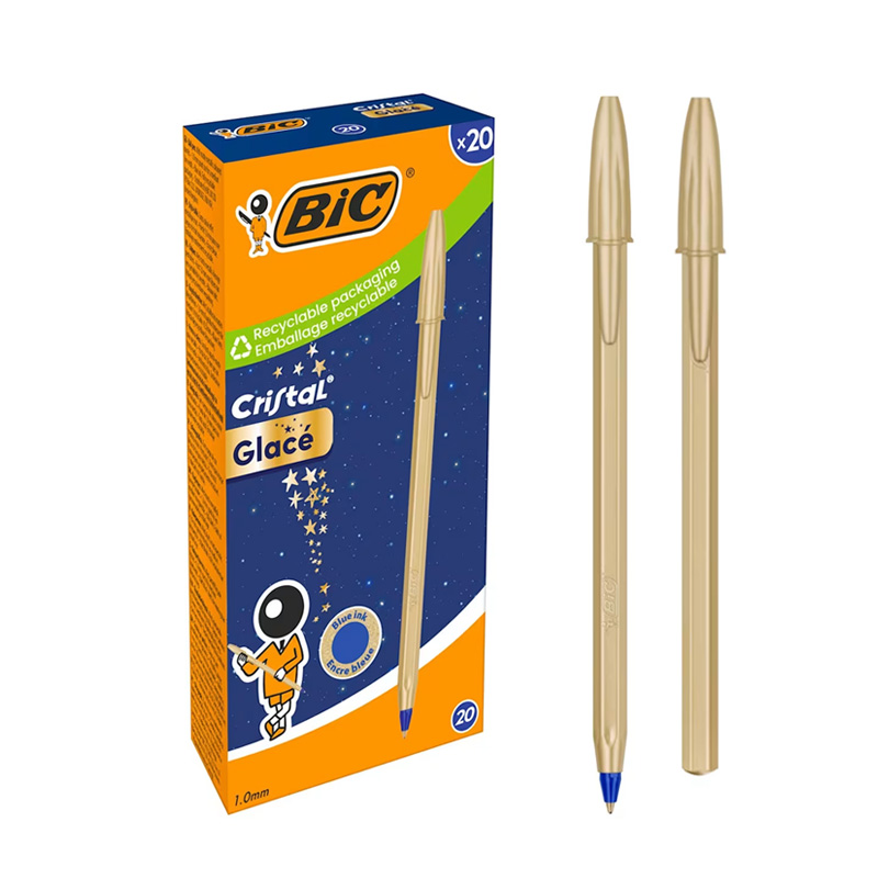 ΣΤΥΛΟ BIC CRISTAL GLACE GOLD M ΜΠΛΕ 1,0ΜΜ