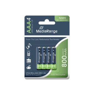 ΕΠΑΝΑΦΟΡΤΙΖΟΜΕΝΗ ΜΠΑΤΑΡΙΑ MEDIARANGE NiMH ACCUS AAA 1.2V (HR03) (4 Pack) (MRBAT120)