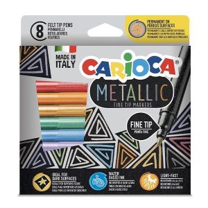 CARIOCA METALLIC MAXIMARKERS ΜΑΡΚΑΔΟΡΟΙ 8 ΧΡΩΜΑΤΩΝ FINE TIP