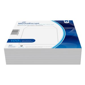 MEDIARANGE PAPER SLEEVES FOR 1 DISK WHITE 100 PACK (MRBOX66)