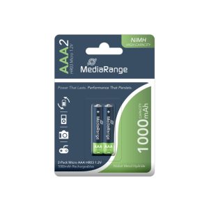 MEDIARANGE HIGH CAPACITY RECHARGEABLER NiMH ACCUS MICRO AAA|HR03|1.2V PACK 2 (MRBAT122)