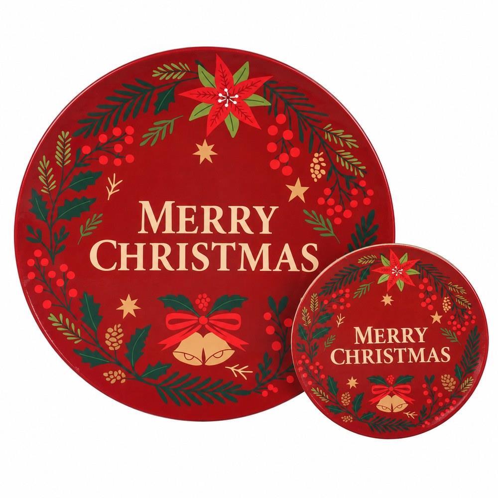 ΣΕΤ ΣΟΥΠΛΑ ΚΑΙ ΣΟΥΒΕΡ ΧΡΙΣΤΟΥΓΕΝΝΙΑΤΙΚΟ MERRY CHRISTMAS ΚΟΚΚΙΝΟ 8ΤΜΧ