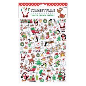 ΑΥΤΟΚΟΛΛΗΤΑ STICKERS 24129 XMAS SANTA SLEIGH 26x19CM