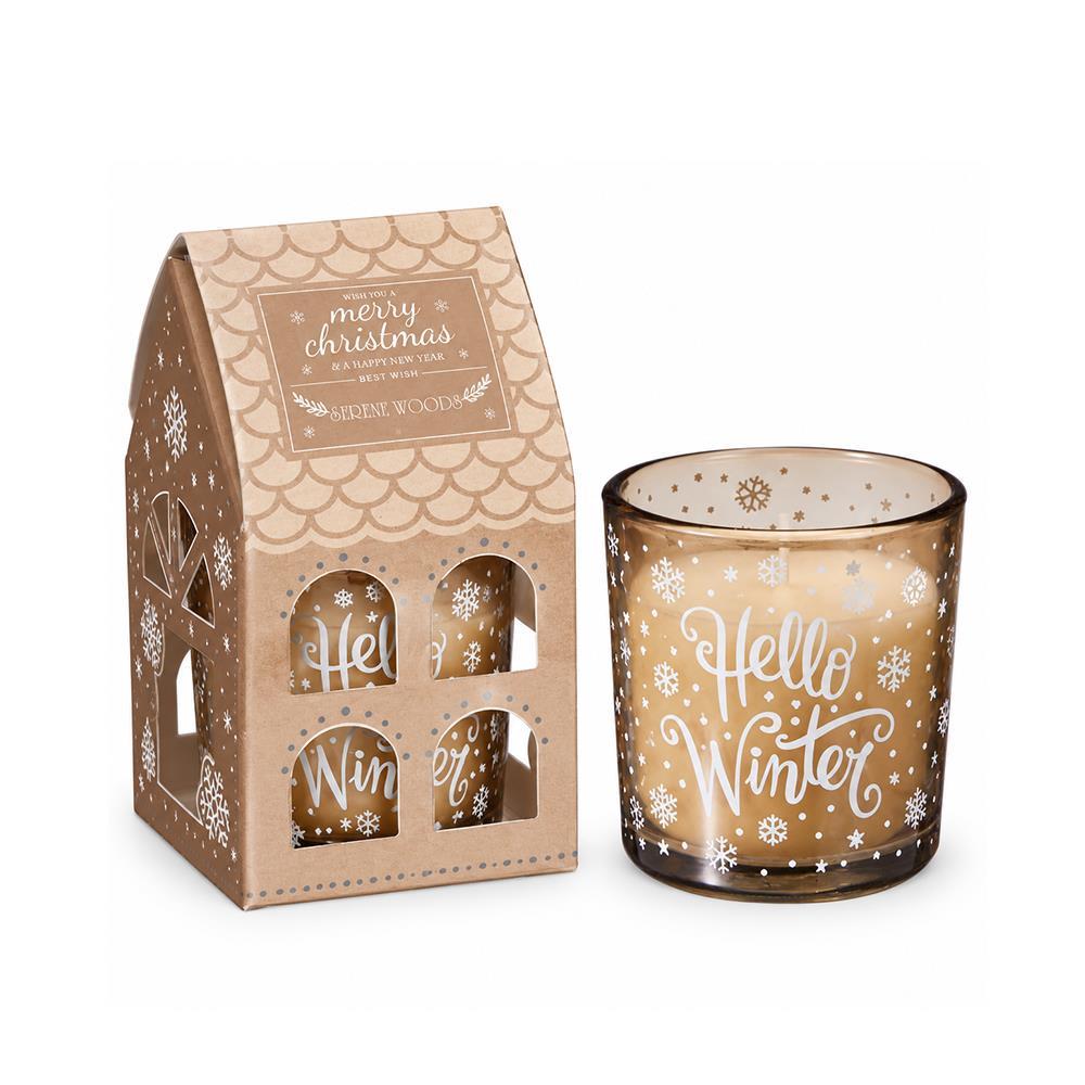 ΑΡΩΜΑΤΙΚΟ ΚΕΡΙ ΣΕ ΓΥΑΛΙΝΟ ΔΟΧΕΙΟ MISTLETOE FIR Υ7,5xØ7εκ.