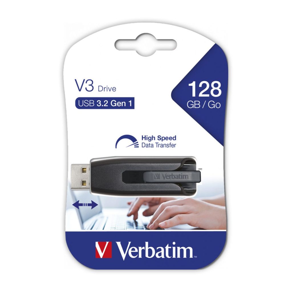USB DRIVE 3.0 STORE ´N´ GO V3 SLIDER 128GB GREY - 49189