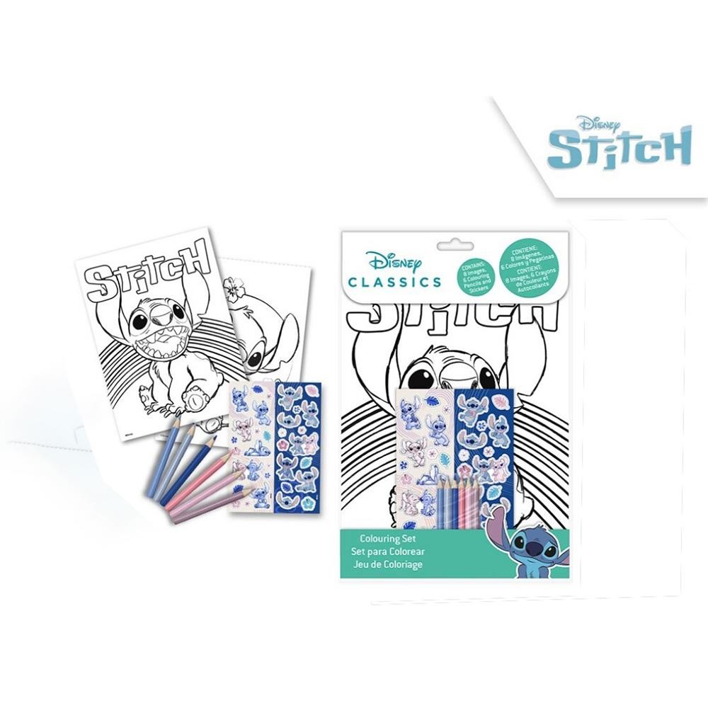 ΣΕΤ ΖΩΓΡΑΦΙΚΗΣ STITCH ΜΕ ΧΡΩΜΟΣΕΛΙΔΕΣ & ΜΟΛΥΒΙΑ 20x28,5x1ΕΚ.